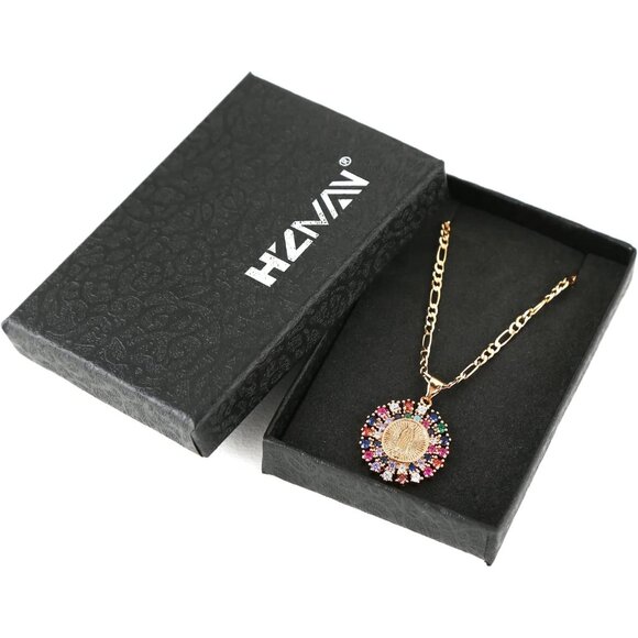 Virgin Mary Prayer Necklace Gold Plated Religious Pendant for Women Faith Gift - Picture 6 of 6